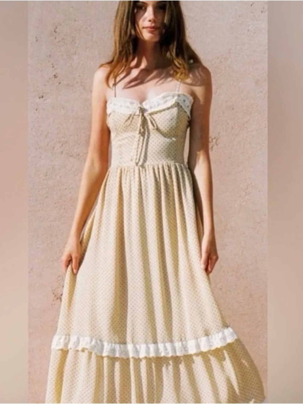 Christy Dawn Emma Dress in Sandstone Dot